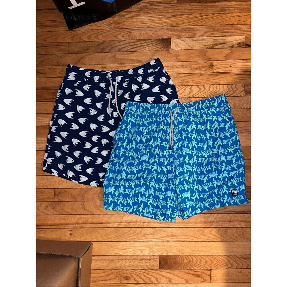 Bundle of 2 Tom & Teddy Sw Trunks 2XL blue turtle fish